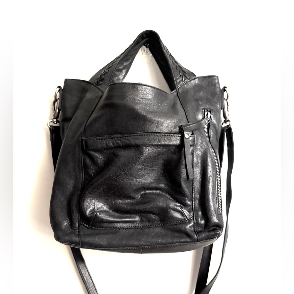Black Leather Women’s Shoulder Bag - Classic Everyday Tote